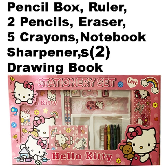 Hello Kitty Stationery Set - 15" X 8.5" - 13 Items - Pictures show the edges - Picture 1 of 9